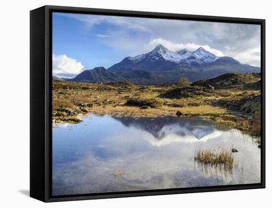 View of the Black Cuillin Mountain Sgurr Nan Gillean, Glen Sligachan, Isle of Skye, Scotland, UK-Chris Hepburn-Framed Stretched Canvas