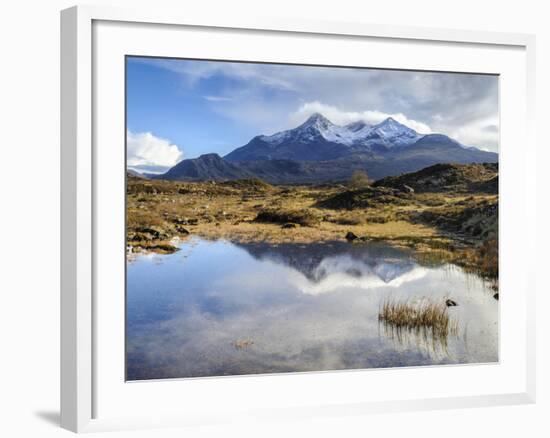 View of the Black Cuillin Mountain Sgurr Nan Gillean, Glen Sligachan, Isle of Skye, Scotland, UK-Chris Hepburn-Framed Photographic Print