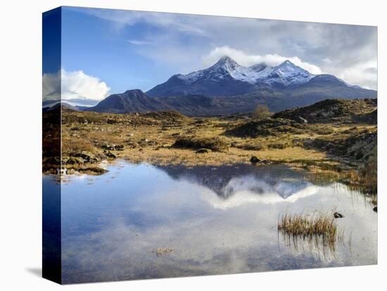 View of the Black Cuillin Mountain Sgurr Nan Gillean, Glen Sligachan, Isle of Skye, Scotland, UK-Chris Hepburn-Stretched Canvas