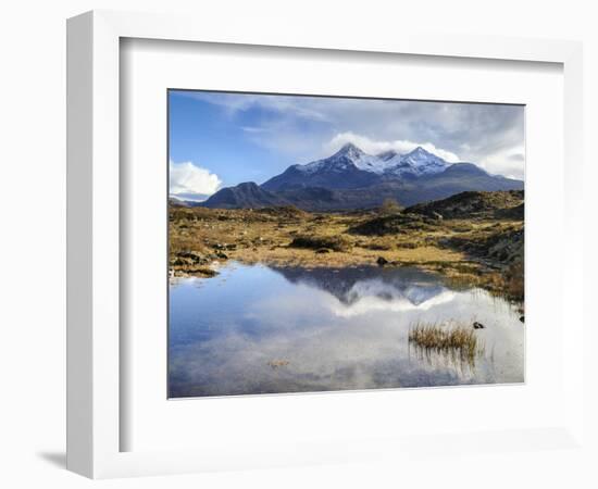 View of the Black Cuillin Mountain Sgurr Nan Gillean, Glen Sligachan, Isle of Skye, Scotland, UK-Chris Hepburn-Framed Photographic Print