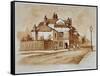 View of the Black Lion Inn, Church Street, Chelsea, London, 1860-null-Framed Stretched Canvas