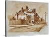 View of the Black Lion Inn, Church Street, Chelsea, London, 1860-null-Stretched Canvas