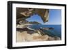 View of the Blue Sea from a Natural Sea Cave of Rocks Shaped by Wind, Punta Molentis, Villasimius-Roberto Moiola-Framed Photographic Print