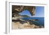 View of the Blue Sea from a Natural Sea Cave of Rocks Shaped by Wind, Punta Molentis, Villasimius-Roberto Moiola-Framed Photographic Print