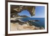 View of the Blue Sea from a Natural Sea Cave of Rocks Shaped by Wind, Punta Molentis, Villasimius-Roberto Moiola-Framed Photographic Print