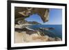 View of the Blue Sea from a Natural Sea Cave of Rocks Shaped by Wind, Punta Molentis, Villasimius-Roberto Moiola-Framed Photographic Print