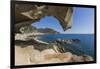 View of the Blue Sea from a Natural Sea Cave of Rocks Shaped by Wind, Punta Molentis, Villasimius-Roberto Moiola-Framed Photographic Print