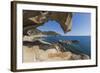 View of the Blue Sea from a Natural Sea Cave of Rocks Shaped by Wind, Punta Molentis, Villasimius-Roberto Moiola-Framed Photographic Print