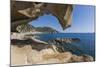 View of the Blue Sea from a Natural Sea Cave of Rocks Shaped by Wind, Punta Molentis, Villasimius-Roberto Moiola-Mounted Photographic Print