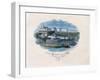 View of the Boarding School and College in Fribourg, Switzerland (Engraving Enhanced with W/C)-null-Framed Giclee Print