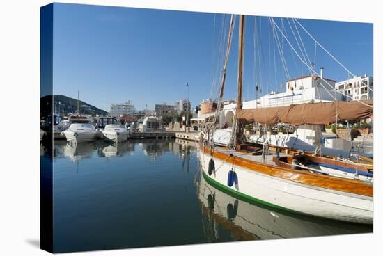 View of the Boats, Marina, Santa Eulalia Port-Emanuele Ciccomartino-Stretched Canvas