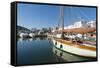 View of the Boats, Marina, Santa Eulalia Port-Emanuele Ciccomartino-Framed Stretched Canvas