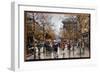 View of the Boulevard Des Italians in Paris Painting by Eugene Galien Leloue (Galien-Leloue) (1854--Eugene Galien-Laloue-Framed Giclee Print