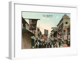 View of the Bowery, Coney Island, New York City-null-Framed Art Print