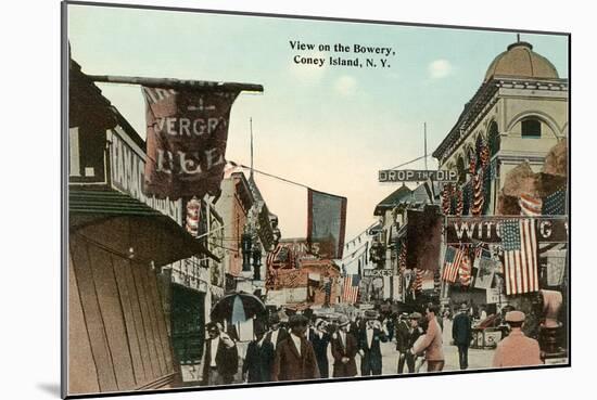 View of the Bowery, Coney Island, New York City-null-Mounted Art Print