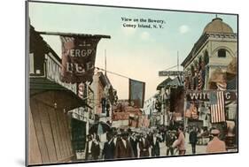 View of the Bowery, Coney Island, New York City-null-Mounted Art Print