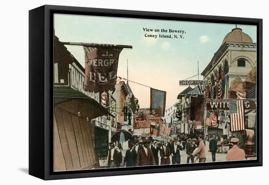 View of the Bowery, Coney Island, New York City-null-Framed Stretched Canvas
