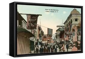 View of the Bowery, Coney Island, New York City-null-Framed Stretched Canvas