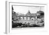 View of the Bridge and Castel Sant'Angelo, from the 'Views of Rome' Series, C.1760-Giovanni Battista Piranesi-Framed Giclee Print