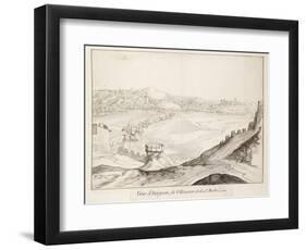 View of the Bridge at Avignon Looking Towards Villeneuve (Graphite with Pen and Dark Brown Ink with-Etienne Martellange-Framed Giclee Print