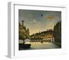 View of the Bridge at Sevres and the Hills at Clam-Claude Rousseau-Framed Art Print