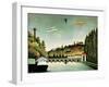 View of the Bridge at Sevres and the Hills at Clamart, St. Cloud and Bellevue, 1908-Henri Rousseau-Framed Giclee Print