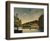 View of the Bridge at Sevres and the Hills at Clamart, St. Cloud and Bellevue, 1908-Henri Rousseau-Framed Art Print