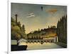 View of the Bridge at Sevres and the Hills at Clamart, St. Cloud and Bellevue, 1908-Henri Rousseau-Framed Art Print