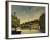 View of the Bridge at Sevres and the Hills at Clamart, St. Cloud and Bellevue, 1908-Henri Rousseau-Framed Art Print