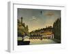 View of the Bridge at Sevres and the Hills at Clamart, St. Cloud and Bellevue, 1908-Henri Rousseau-Framed Art Print