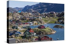 View of the Brightly Colored Houses in Sisimiut, Greenland, Polar Regions-Michael Nolan-Stretched Canvas