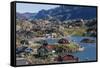 View of the Brightly Colored Houses in Sisimiut, Greenland, Polar Regions-Michael Nolan-Framed Stretched Canvas