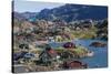 View of the Brightly Colored Houses in Sisimiut, Greenland, Polar Regions-Michael Nolan-Stretched Canvas