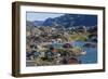 View of the Brightly Colored Houses in Sisimiut, Greenland, Polar Regions-Michael Nolan-Framed Photographic Print