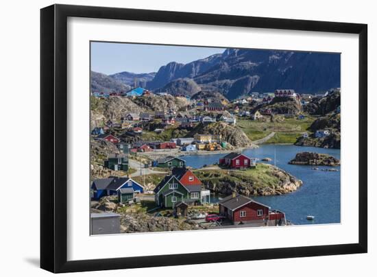 View of the Brightly Colored Houses in Sisimiut, Greenland, Polar Regions-Michael Nolan-Framed Photographic Print