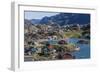 View of the Brightly Colored Houses in Sisimiut, Greenland, Polar Regions-Michael Nolan-Framed Photographic Print