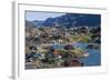 View of the Brightly Colored Houses in Sisimiut, Greenland, Polar Regions-Michael Nolan-Framed Photographic Print