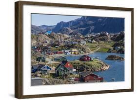 View of the Brightly Colored Houses in Sisimiut, Greenland, Polar Regions-Michael Nolan-Framed Photographic Print