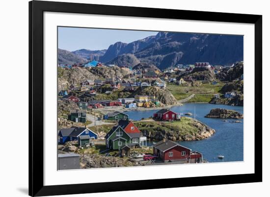 View of the Brightly Colored Houses in Sisimiut, Greenland, Polar Regions-Michael Nolan-Framed Photographic Print