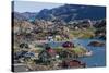 View of the Brightly Colored Houses in Sisimiut, Greenland, Polar Regions-Michael Nolan-Stretched Canvas