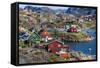 View of the Brightly Colored Houses in Sisimiut, Greenland, Polar Regions-Michael Nolan-Framed Stretched Canvas