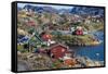 View of the Brightly Colored Houses in Sisimiut, Greenland, Polar Regions-Michael Nolan-Framed Stretched Canvas