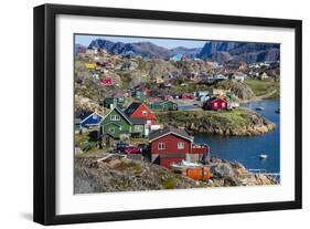 View of the Brightly Colored Houses in Sisimiut, Greenland, Polar Regions-Michael Nolan-Framed Photographic Print