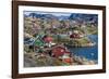 View of the Brightly Colored Houses in Sisimiut, Greenland, Polar Regions-Michael Nolan-Framed Photographic Print