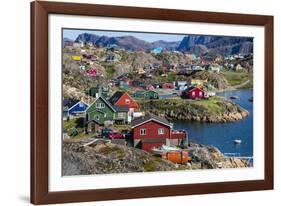 View of the Brightly Colored Houses in Sisimiut, Greenland, Polar Regions-Michael Nolan-Framed Photographic Print