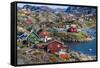 View of the Brightly Colored Houses in Sisimiut, Greenland, Polar Regions-Michael Nolan-Framed Stretched Canvas