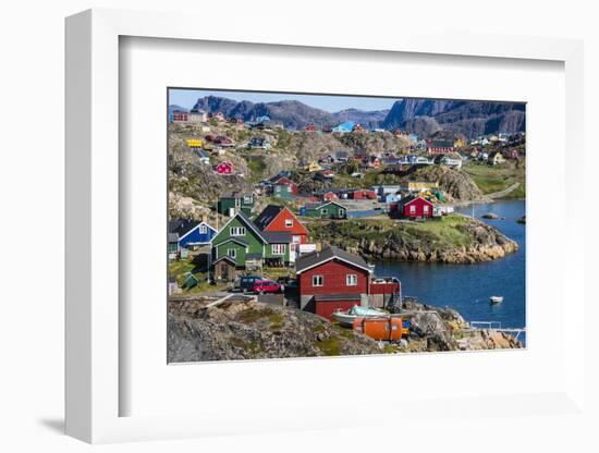 View of the Brightly Colored Houses in Sisimiut, Greenland, Polar Regions-Michael Nolan-Framed Photographic Print