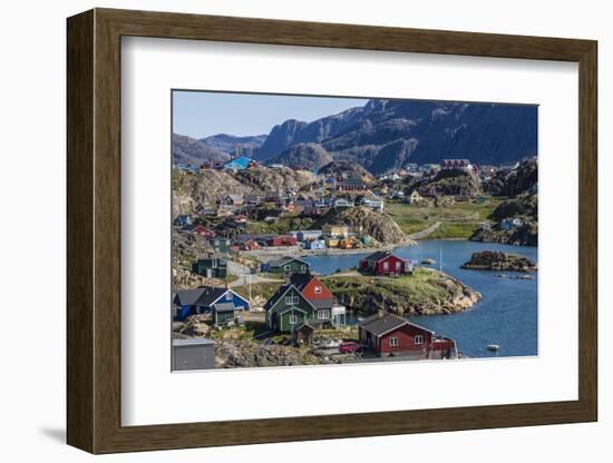 View of the Brightly Colored Houses in Sisimiut, Greenland, Polar Regions-Michael Nolan-Framed Photographic Print