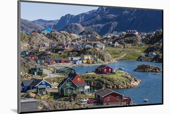 View of the Brightly Colored Houses in Sisimiut, Greenland, Polar Regions-Michael Nolan-Mounted Photographic Print