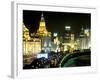 View of the Bund Area Illuminated at Night, Shanghai, China-Walter Bibikow-Framed Photographic Print